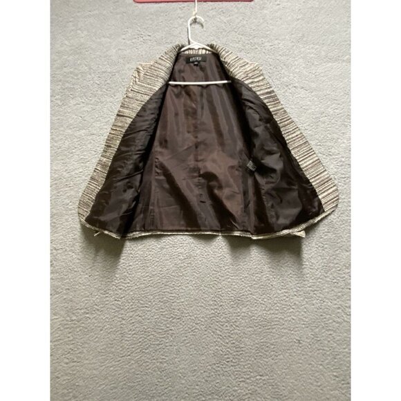 KASPER Women's Brown Tan  Striped One Button Striped Blazer Jacket Top  Size 8 - Picture 3 of 10